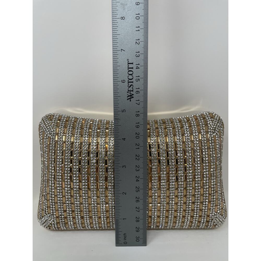 D'Margeaux evening clutch with gold and crystal stripes‎ - Picture 10 of 11